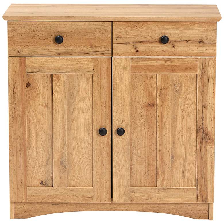 Image 5 Lauren 31 1/2 inch Wide Oak Brown 2-Door Buffet Kitchen Cabinet more views