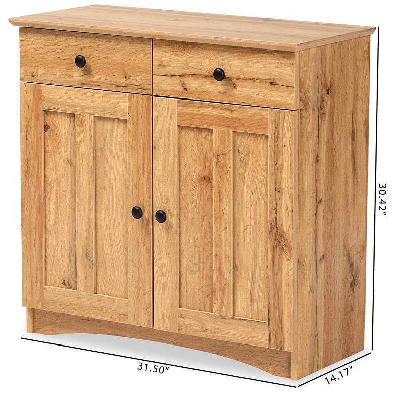 Image 7 Lauren 31 1/2 inch Wide Oak Brown 2-Door Buffet Kitchen Cabinet more views