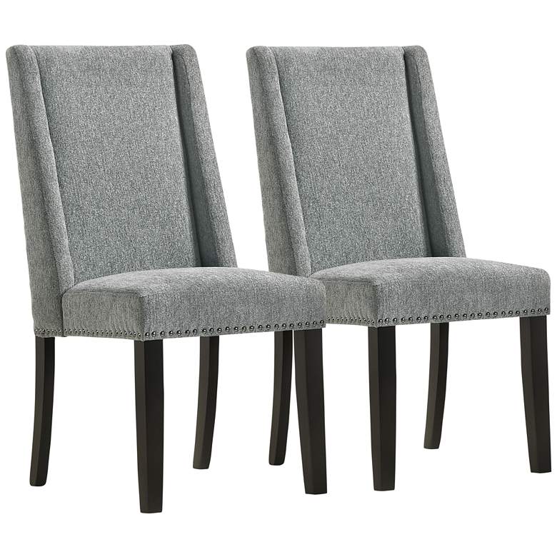 Image 2 Lauren Charcoal Velvet Fabric Dining Chairs Set of 2