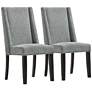 Lauren Charcoal Velvet Fabric Dining Chairs Set of 2