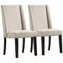 Lauren Fawn Velvet Fabric Dining Chairs Set of 2