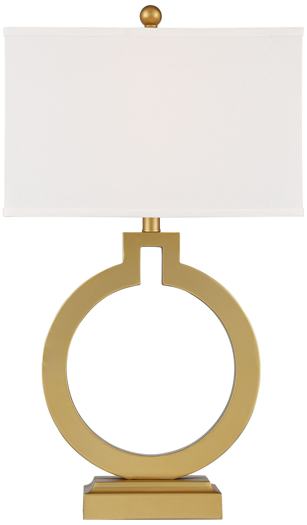 Lauren Gold Ring USB Table Lamps Set of 2 with Clear Acrylic Risers