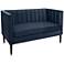 Lauren Majestic Navy Fabric Settee with Channel Seams
