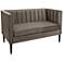Lauren Majestic Smoke Fabric Settee with Channel Seams