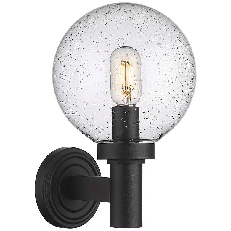 Image 3 Laurent 12 1/2"H Black Outdoor Wall Light with Clear Glass