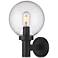 Laurent 12 1/2"H Black Outdoor Wall Light with Clear Glass