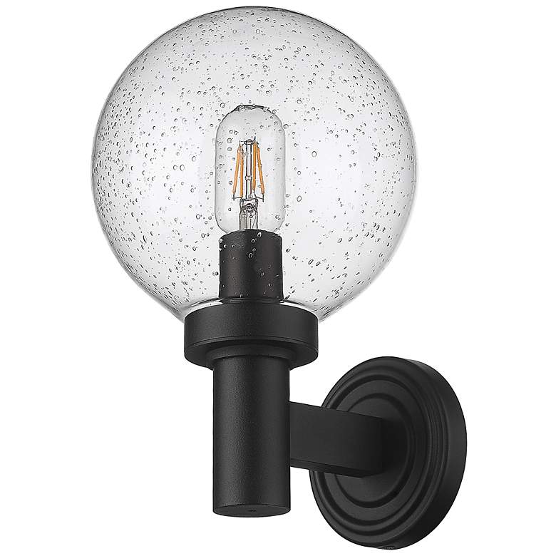 Image 7 Laurent 12 1/2"H Black Outdoor Wall Light with Clear Glass more views