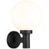 Laurent 12 1/2"H Black Outdoor Wall Light with Opal Glass