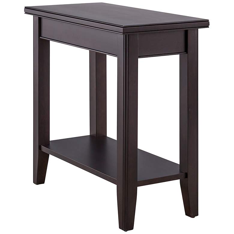 Image 2 Laurent 12 inch Wide Black Wood Narrow End Table with Shelf