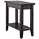 Laurent 12" Wide Black Wood Narrow End Table with Shelf