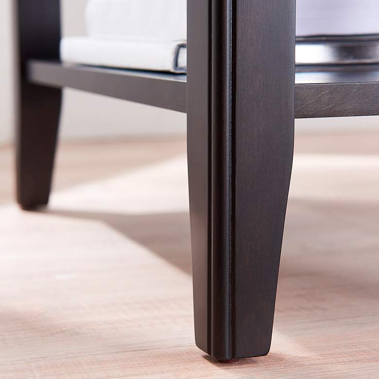 Image 3 Laurent 12" Wide Black Wood Narrow End Table with Shelf more views