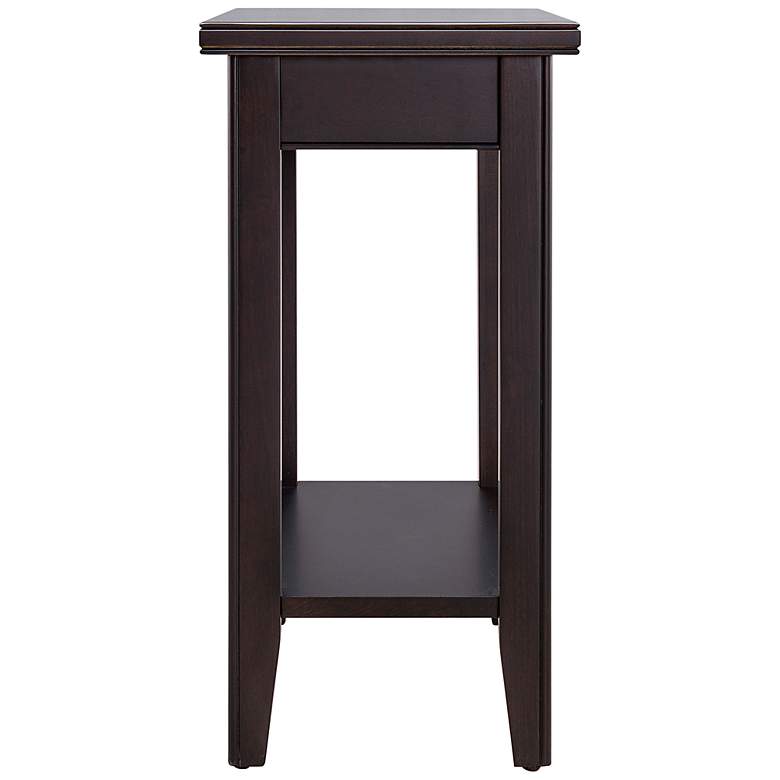 Image 5 Laurent 12 inch Wide Black Wood Narrow End Table with Shelf more views