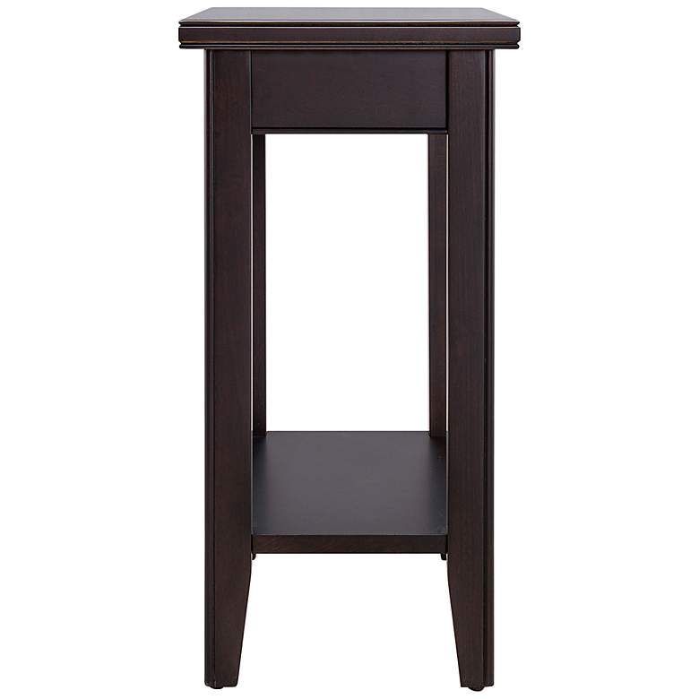 Image 5 Laurent 12" Wide Black Wood Narrow End Table with Shelf more views