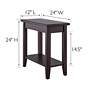 Laurent 12" Wide Black Wood Narrow End Table with Shelf