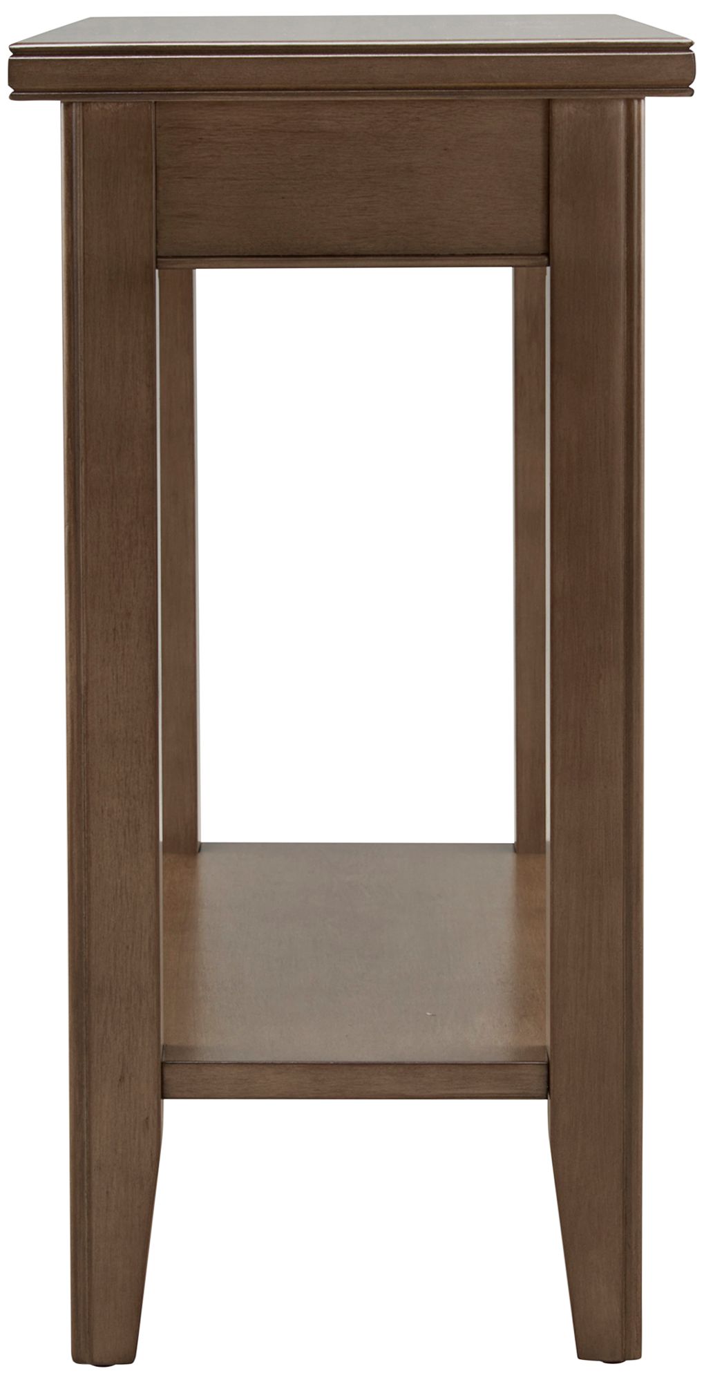 Image 5 Laurent 12" Wide Smoke Gray Wood Narrow End Table with Shelf more views