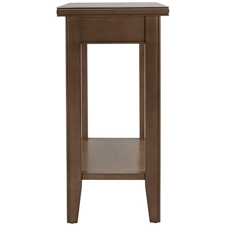 Image 5 Laurent 12 inch Wide Smoke Gray Wood Narrow End Table with Shelf more views