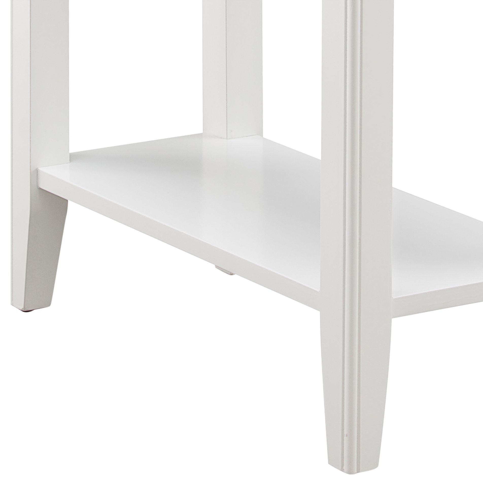Image 4 Laurent 12" Wide White Wood Narrow End Table with Shelf more views