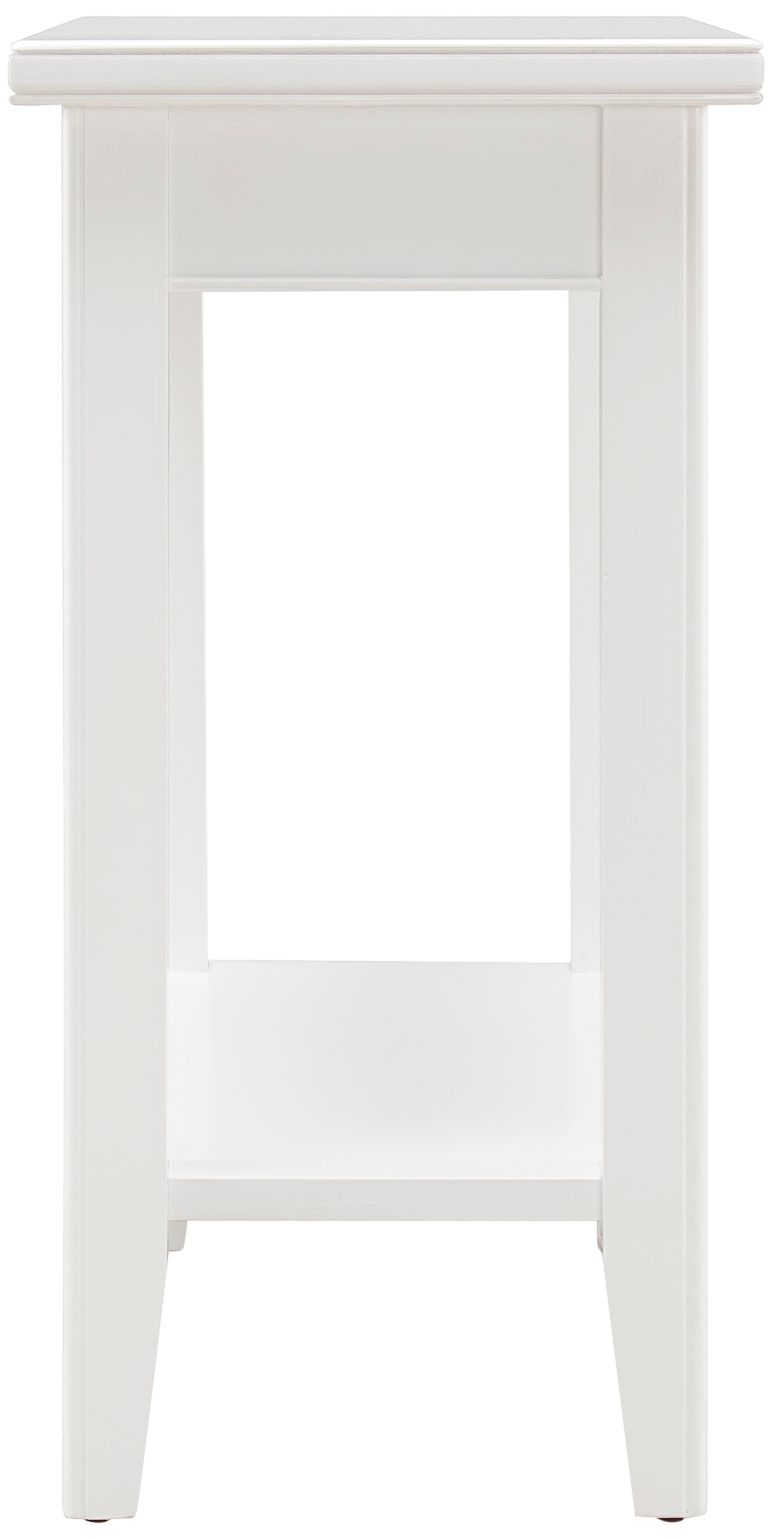 Image 5 Laurent 12" Wide White Wood Narrow End Table with Shelf more views