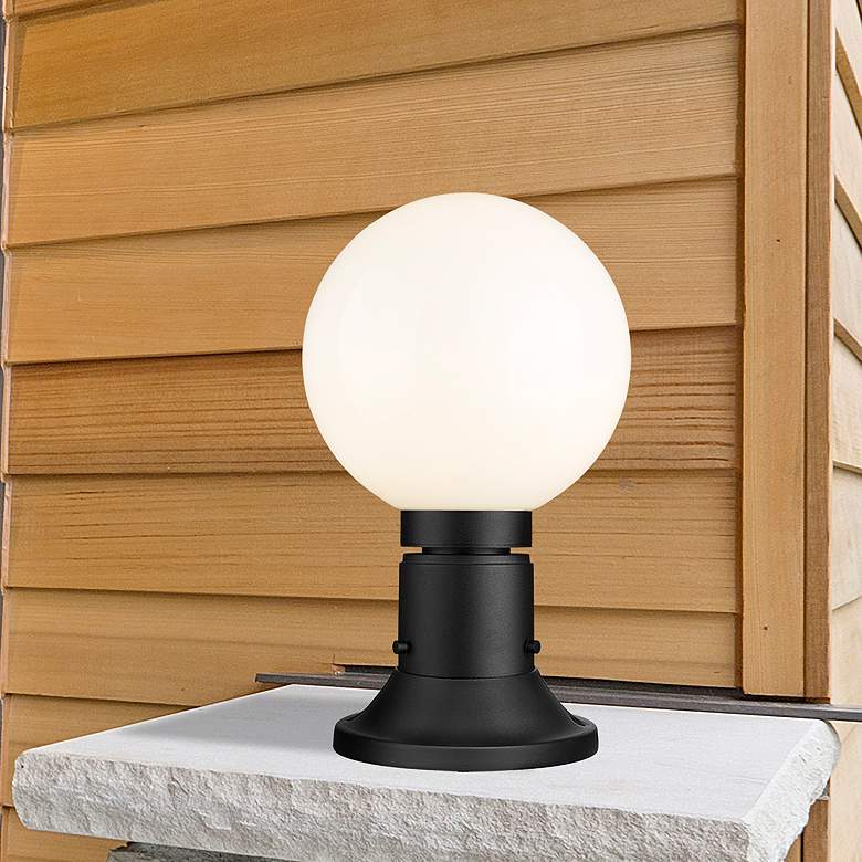 Image 1 Laurent 13 1/2" High Black Outdoor Pier Light w/ Round Base