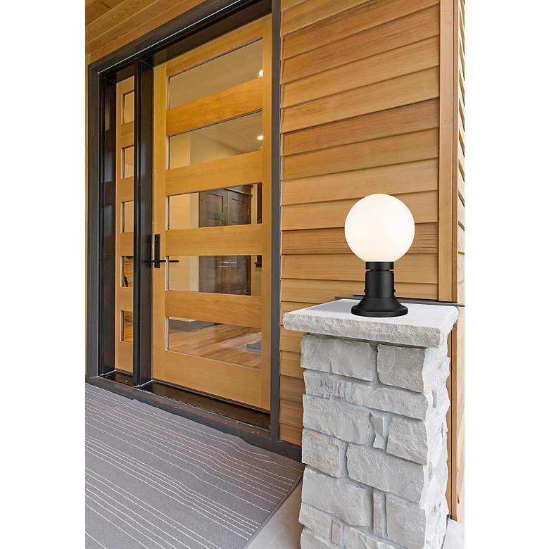 Image 3 Laurent 13 1/2" High Black Outdoor Pier Light w/ Round Base more views