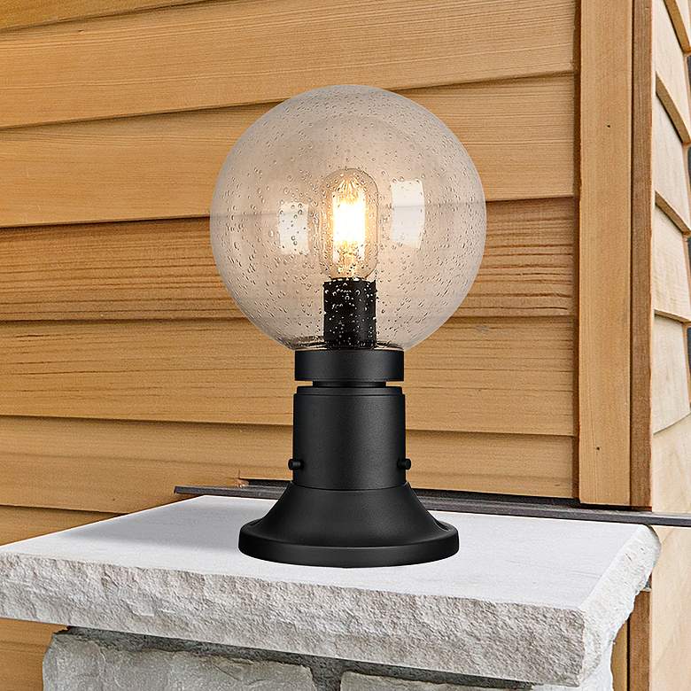 Image 1 Laurent 13 1/2" High Black Outdoor Pier Mount Light