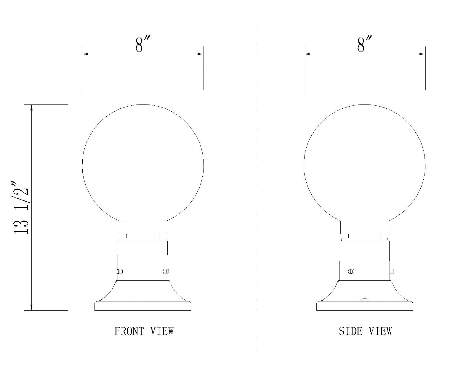 Laurent 13 1/2" High Black Outdoor Pier Mount Light