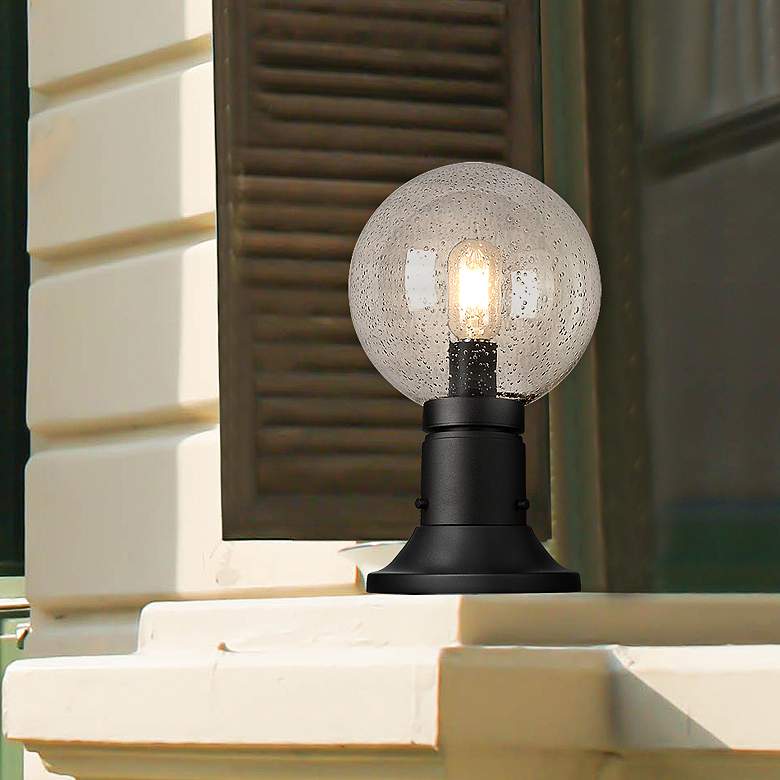 Image 2 Laurent 13 1/2"H Black and Clear Glass Outdoor Pier Light