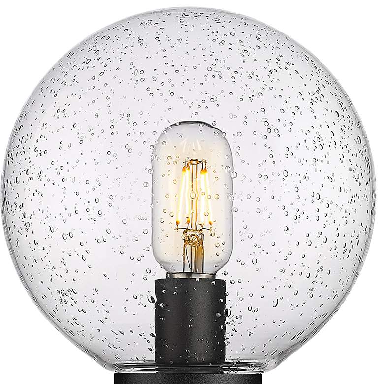 Image 4 Laurent 13 1/2"H Black and Clear Glass Outdoor Pier Light more views