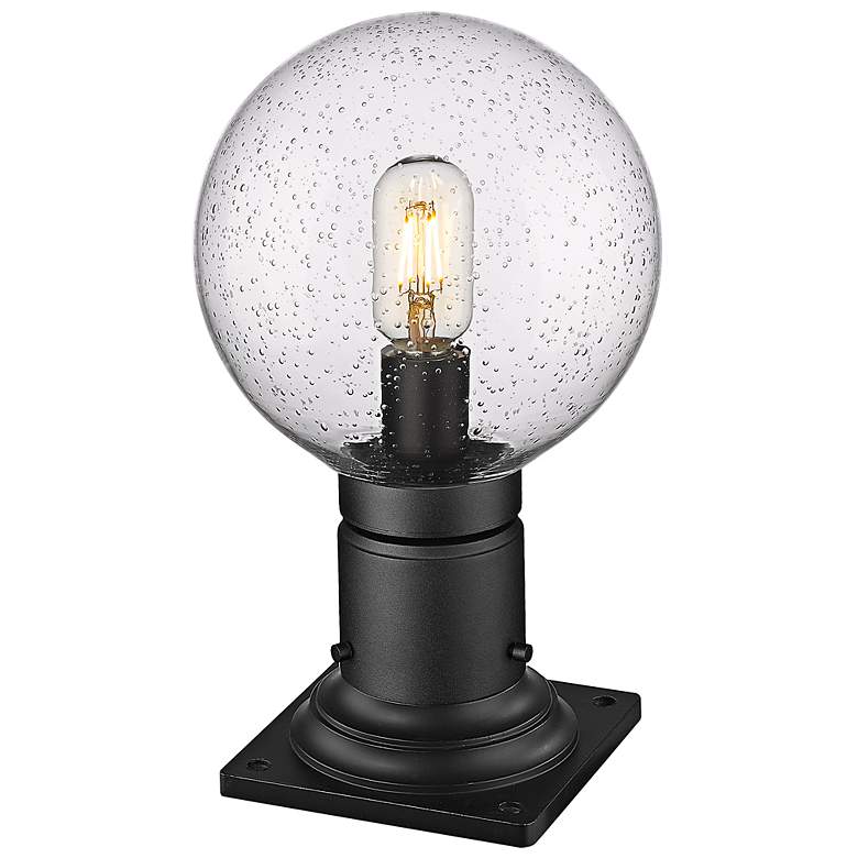 Image 6 Laurent 13 1/2"H Black and Clear Glass Outdoor Pier Light more views