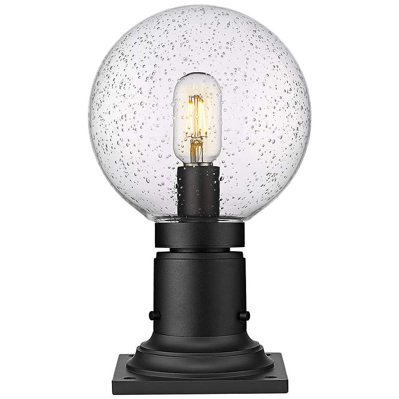 Image 7 Laurent 13 1/2"H Black and Clear Glass Outdoor Pier Light more views