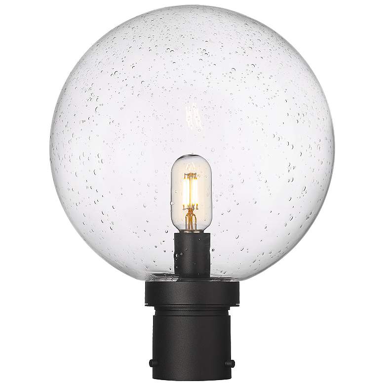 Image 1 Laurent 15 3/4" High Black Clear Glass Outdoor Post Light