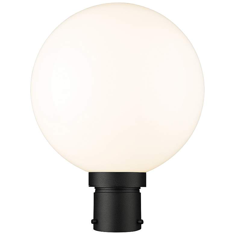 Image 1 Laurent 15 3/4" High Black Opal Glass Outdoor Post Light
