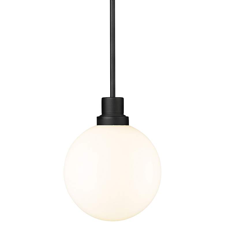 Image 2 Laurent 15" High Black Opal Orb Glass Outdoor Hanging Light
