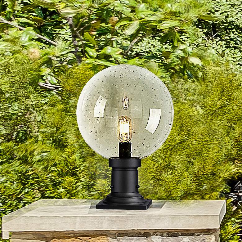 Image 2 Laurent 17 3/4" High Black Orb Outdoor Pier Light