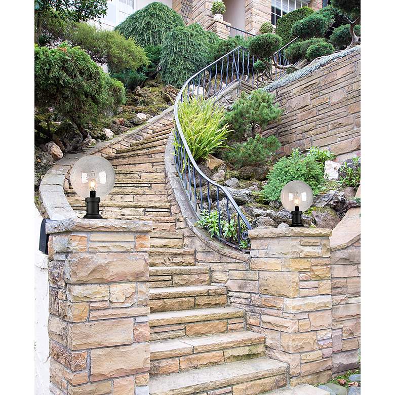 Image 4 Laurent 17 3/4" High Black Orb Outdoor Pier Light more views