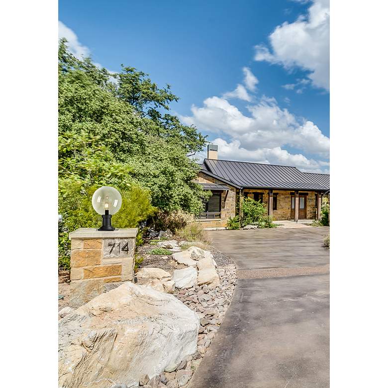 Image 5 Laurent 17 3/4" High Black Orb Outdoor Pier Light more views