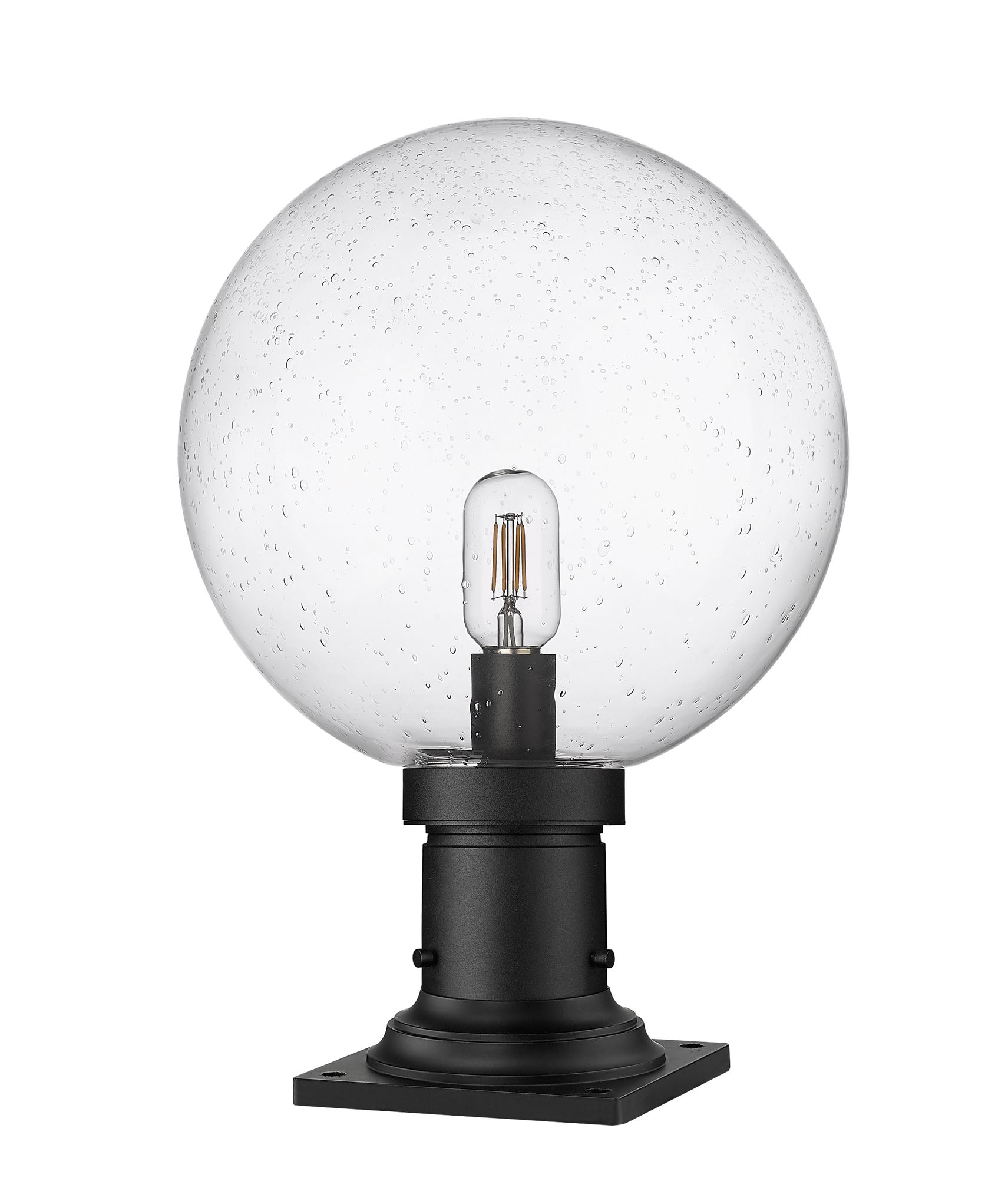 Laurent 17 3/4" High Black Orb Outdoor Pier Light in scene