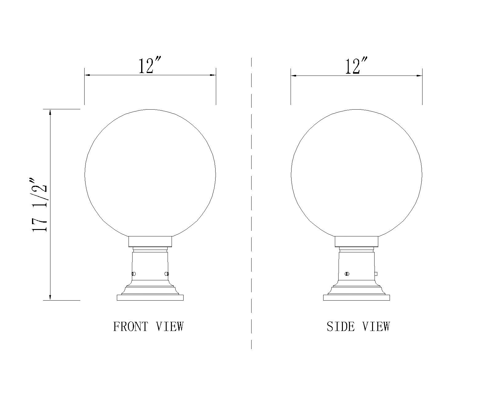 Laurent 17 3/4" High Black Orb Outdoor Pier Light in scene