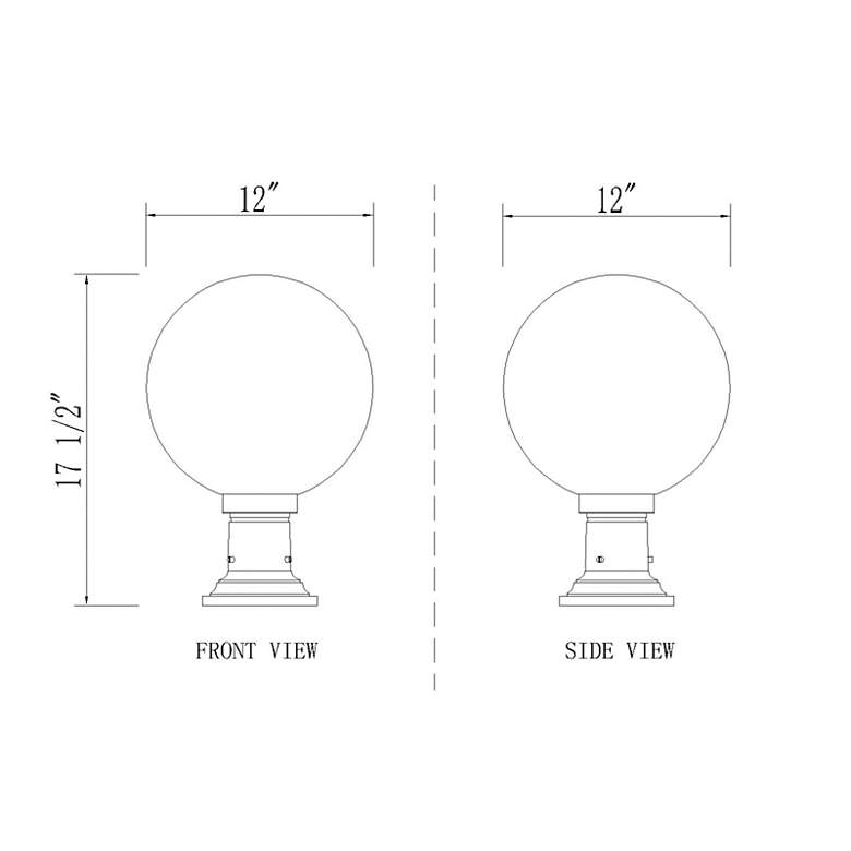 Image 6 Laurent 17 3/4 inchH Black Square Base Outdoor Pier Mount Light more views