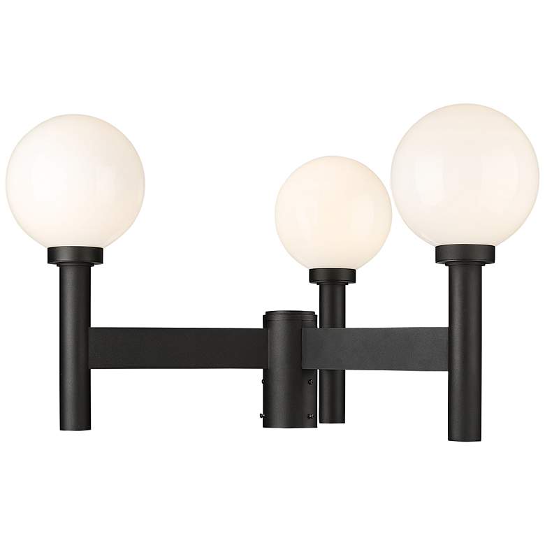 Image 1 Laurent 18" High Black Metal 3-Light Outdoor Post Light