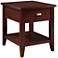 Laurent 20" Wide Chocolate Cherry Wood 1-Drawer Side Table
