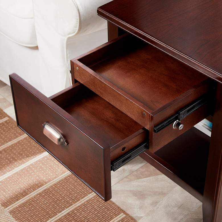 Image 5 Laurent 20" Wide Chocolate Cherry Wood 1-Drawer Side Table more views