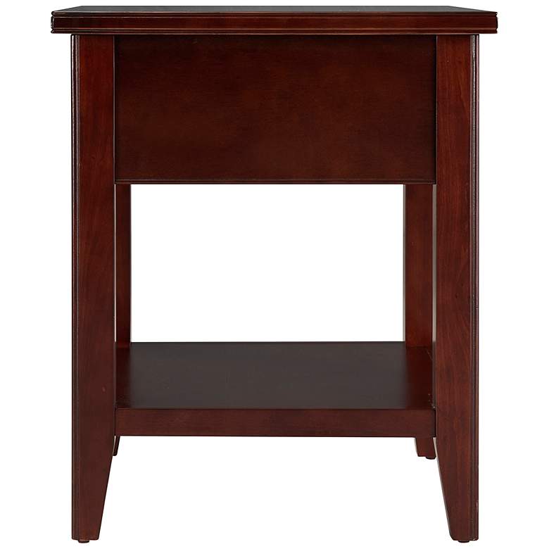 Image 7 Laurent 20" Wide Chocolate Cherry Wood 1-Drawer Side Table more views
