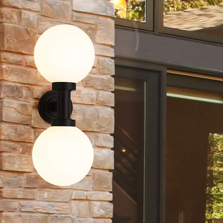 Image 2 Laurent 21" High Black Metal 2-Light Wall Sconce