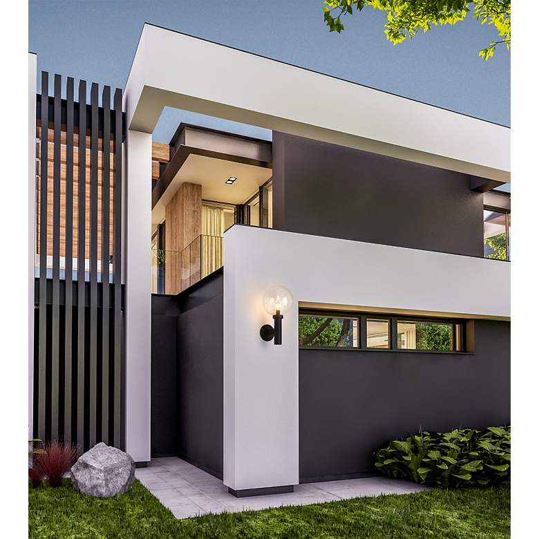 Image 3 Laurent 22 1/2" High Black Outdoor Wall Light w/ Clear Glass more views