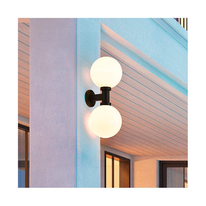 Image 2 Laurent 30" High Black 2-Light Outdoor Wall Light