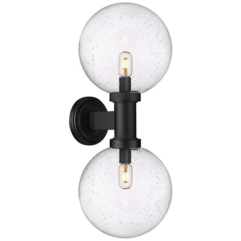 Image 3 Laurent 30"H Black 2-Light Outdoor Wall Light w/ Clear Glass