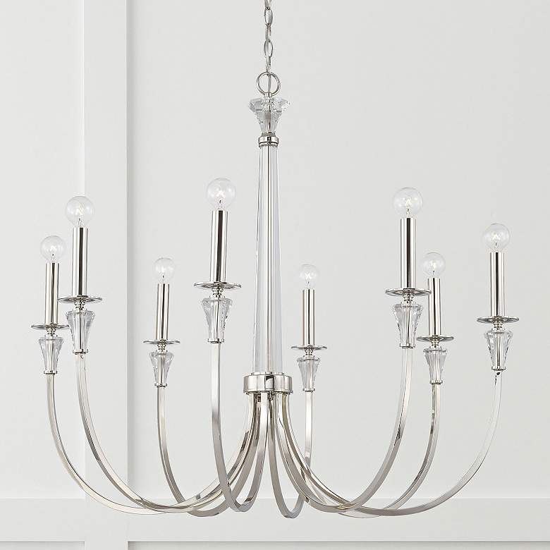 Image 1 Laurent 35 3/4" Wide Polished Nickel 8-Light Chandelier