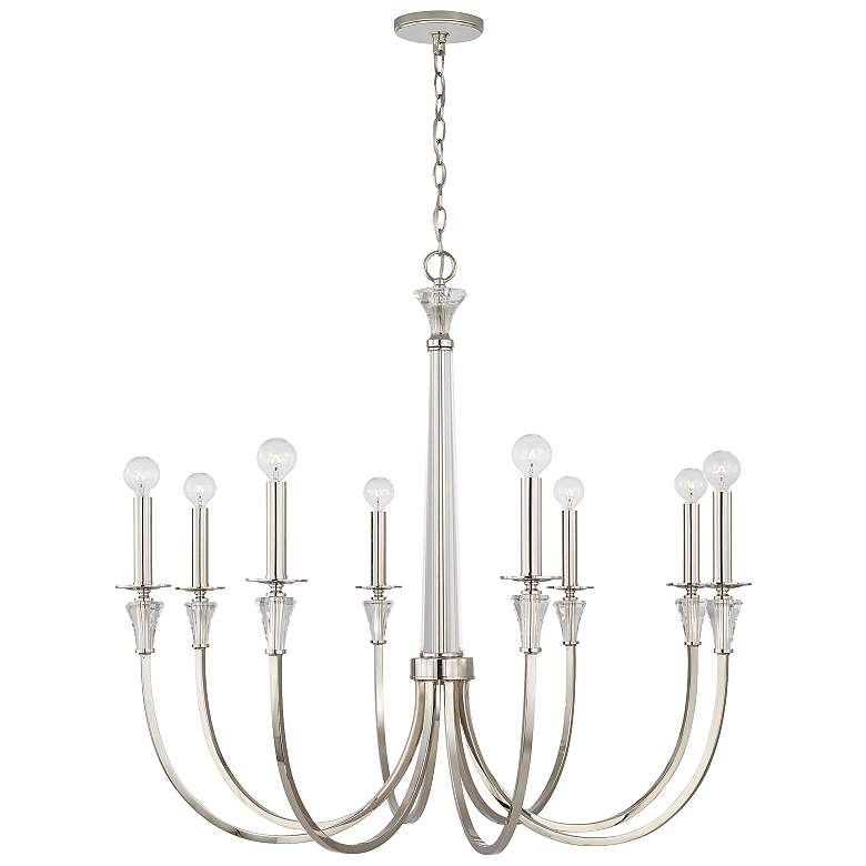 Image 4 Laurent 35 3/4" Wide Polished Nickel 8-Light Chandelier more views