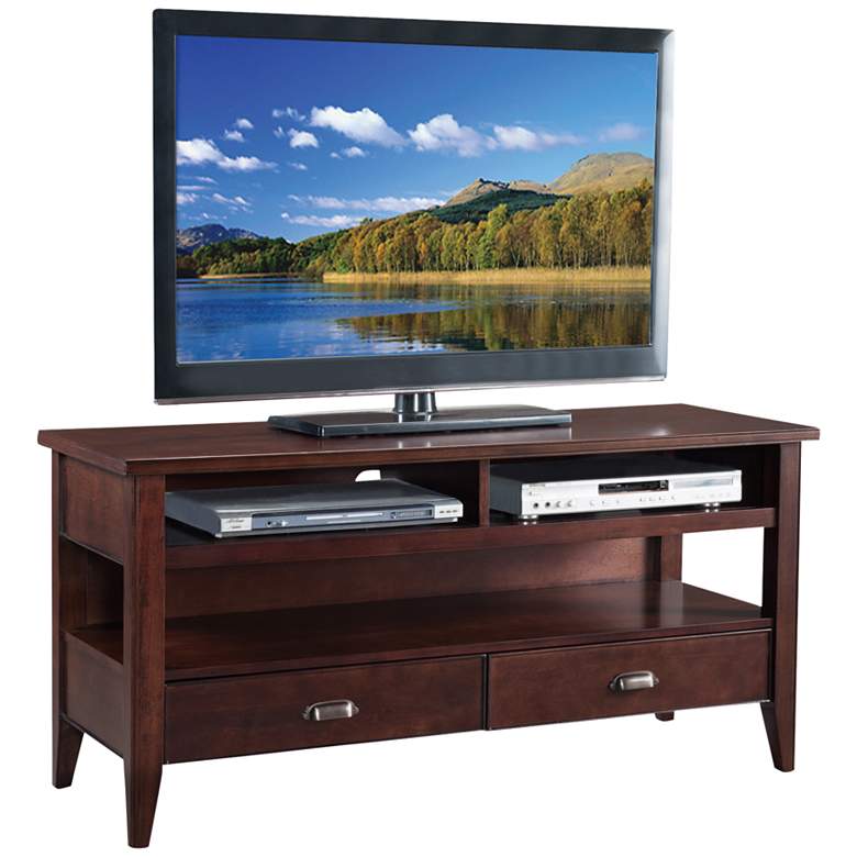 Laurent 50 inch Wide Chocolate Cherry 2-Drawer Wood TV Stand
